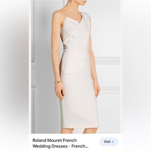 Roland Mouret structured cream dress sz 12 - bridal